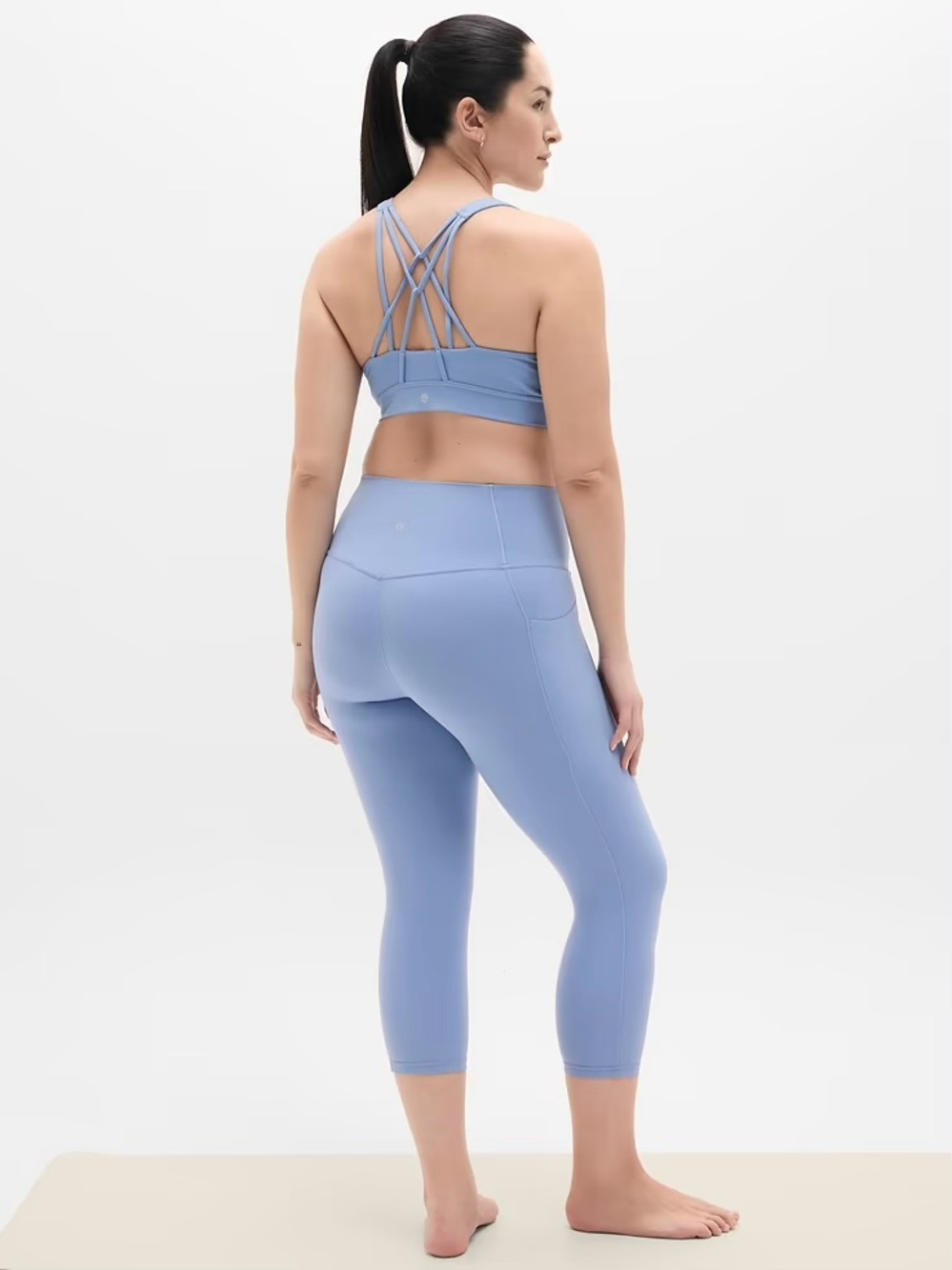 Athleta Pants ONLY! Salutation Stash Capri leggings, PETITE, size med.
Gray/blue